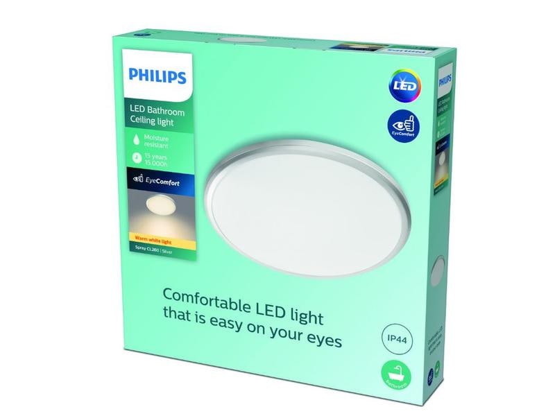 Philips Deckenleuchte Spray, 12W, 2700K, IP44, Weiss