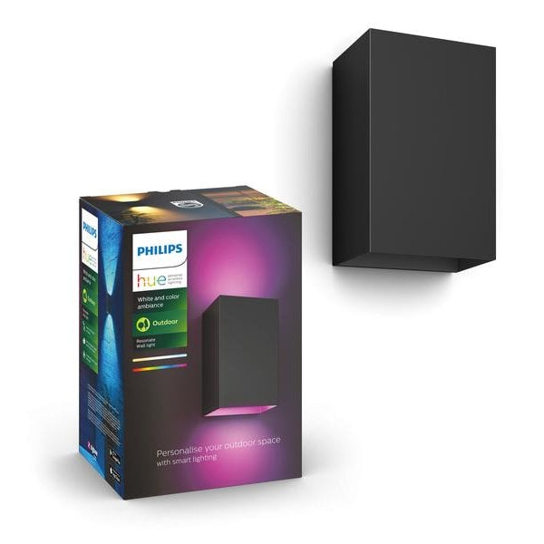 Philips Hue White & Color Ambiance Outdoor Resonate Wandleuchte Schwarz