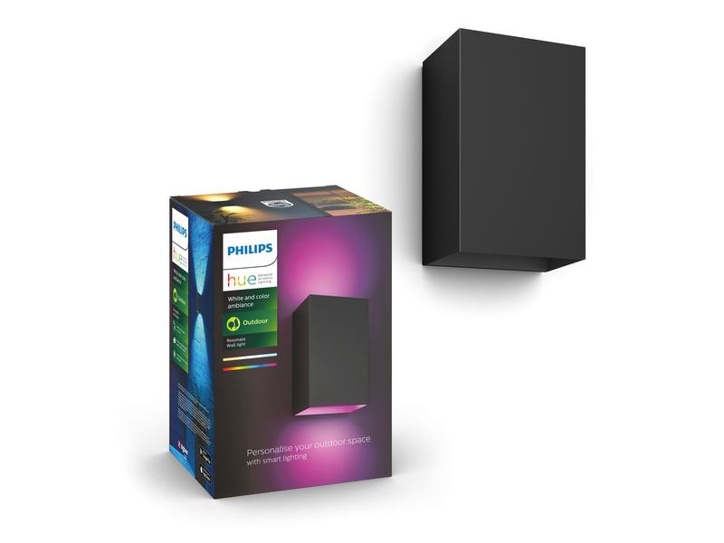 Philips Hue White &amp; Color Ambiance Outdoor Resonate Wandleuchte Schwarz