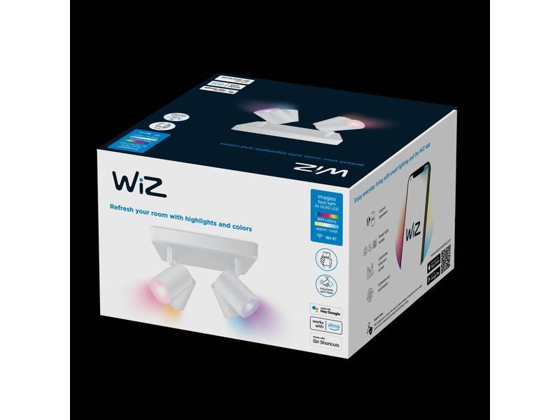 WiZ IMAGEO 4er Spot Tunable White &amp; Color Deckenleuchte Weiss