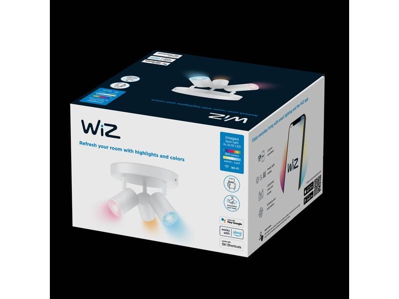 WiZ IMAGEO 3er Spot Tunable White &amp; Color Deckenleuchte Weiss