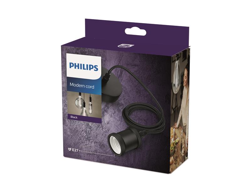 Philips Pendelleuchte Vintage E27, Schwarz