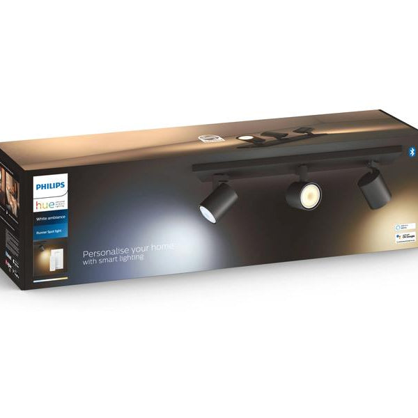 Philips Hue White Ambiance Runner 3er-Spot Schwarz