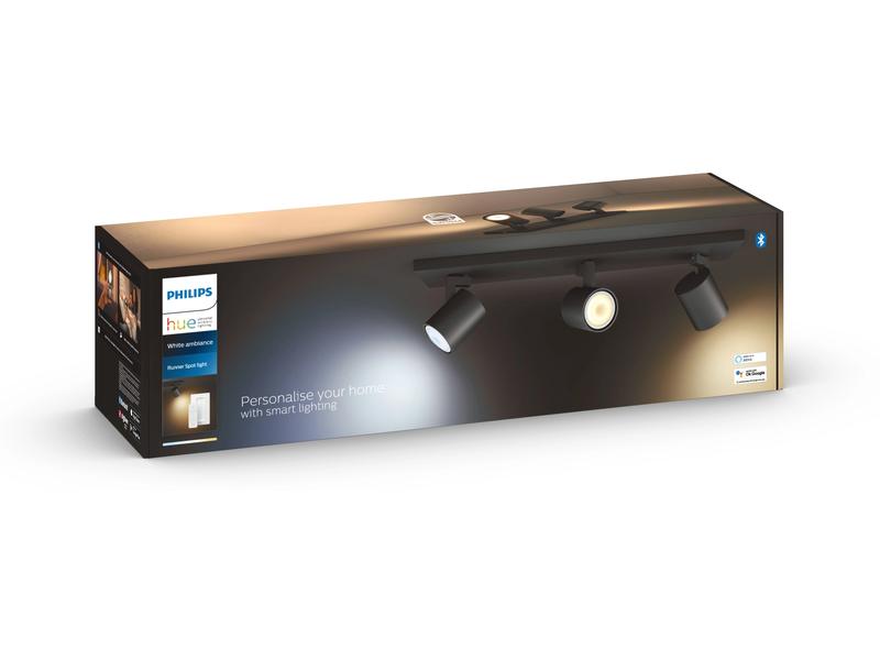 Philips Hue White Ambiance Runner 3er-Spot Schwarz