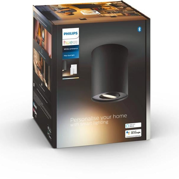 Philips Hue White Ambiance Pillar Spot inkl. Dimmschalter GU10, Schwarz
