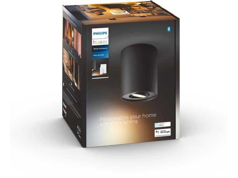 Philips Hue White Ambiance Pillar Spot inkl. Dimmschalter GU10, Schwarz
