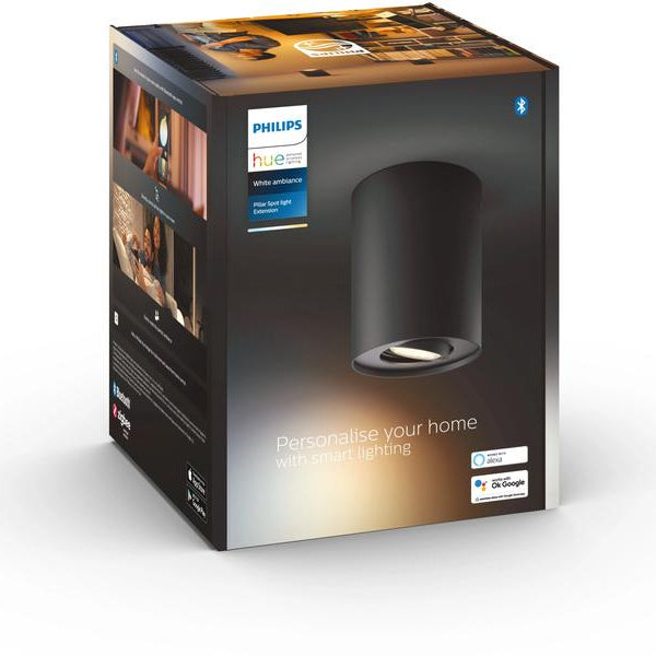Philips Hue White Ambiance Pillar Einerspot erw. GU10, Schwarz