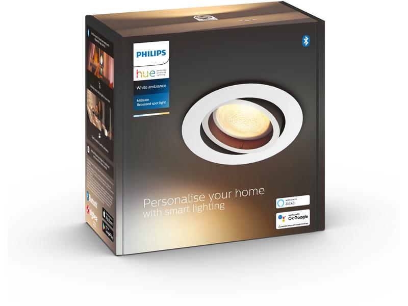Philips Hue White Ambiance Milliskin Einbauspot Rund Aluminium