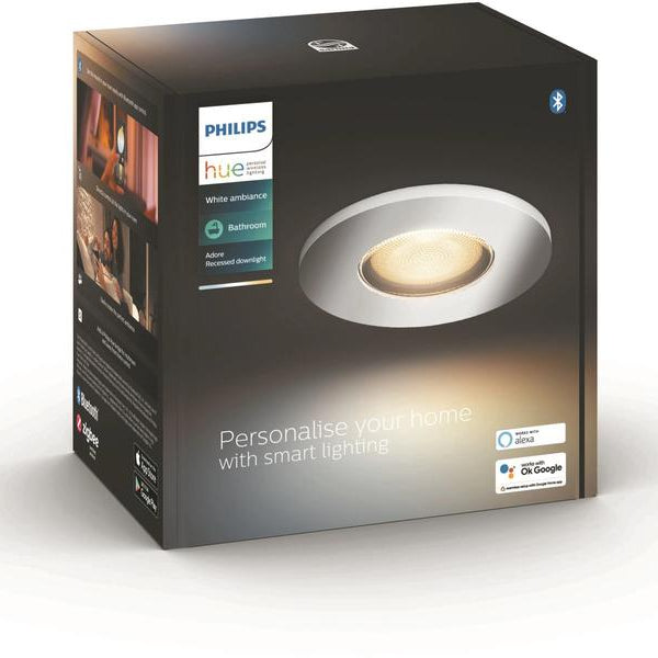 Philips Hue White Amb. Adore Deckenspot Rund Silber