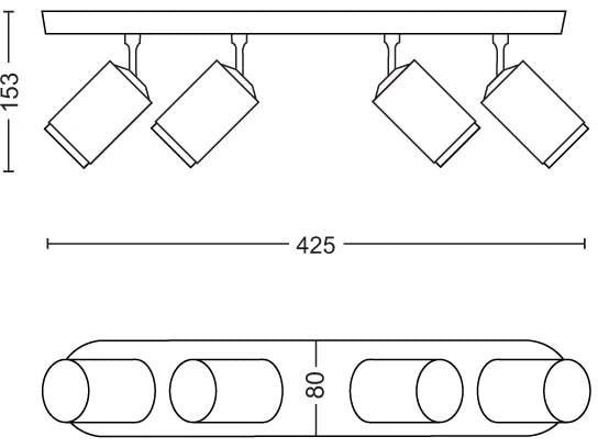 Philips Hue White & Color Ambiance Fugato 4er-Spot Weiss