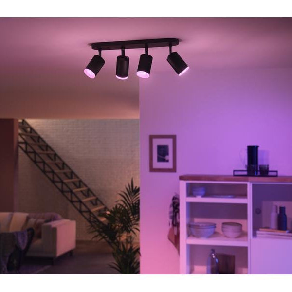 Philips Hue White & Color Ambiance Fugato 4er-Spot Schwarz