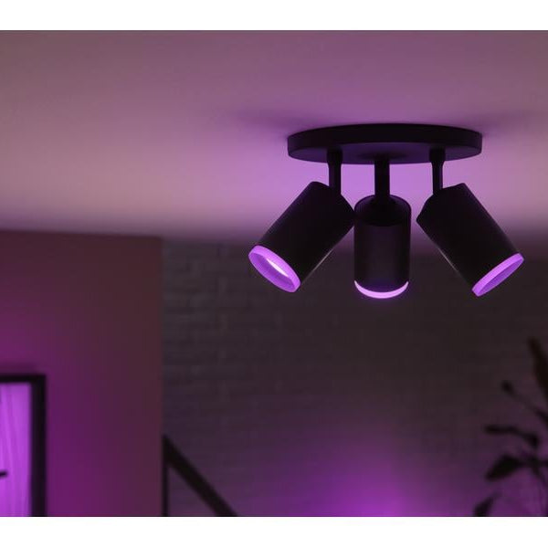 Philips Hue White & Color Ambiance Fugato 3er-Spot Schwarz