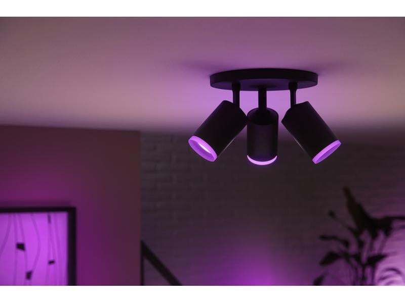 Philips Hue White & Color Ambiance Fugato 3er-Spot Schwarz