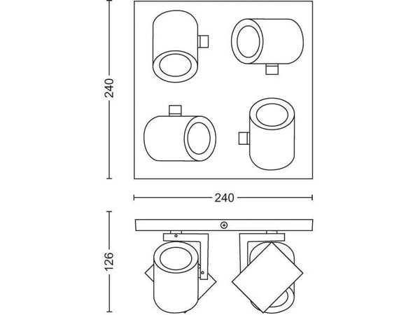 Philips Hue White & Color Ambiance Argenta 4er-Spot Weiss