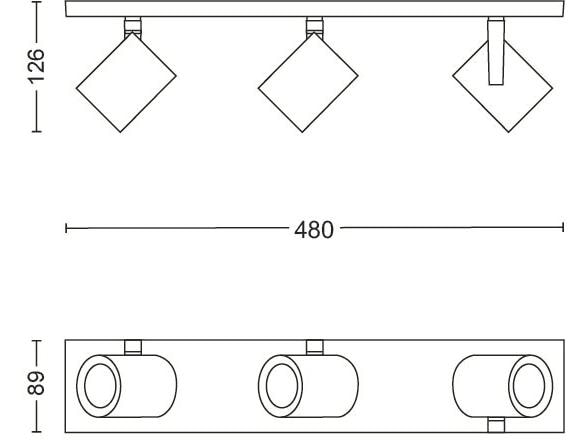 Philips Hue White & Color Ambiance Argenta 3er-Spot Weiss