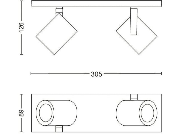 Philips Hue White & Color Ambiance Argenta 2er-Spot Weiss