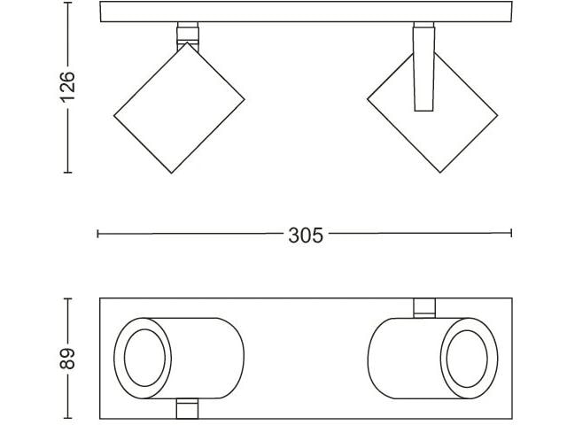 Philips Hue White & Color Ambiance Argenta 2er-Spot Weiss