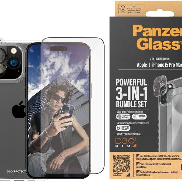 Panzerglass 3-in-1 Bundle iPhone 15 Pro Max