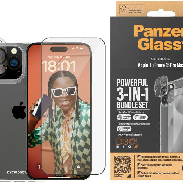 Panzerglass 3-in-1 Bundle iPhone 15 Pro Max