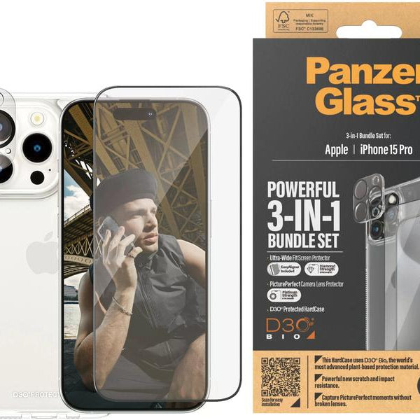 Panzerglass 3-in-1 Bundle iPhone 15 Pro
