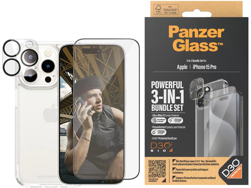 Panzerglass 3-in-1 Bundle iPhone 15 Pro
