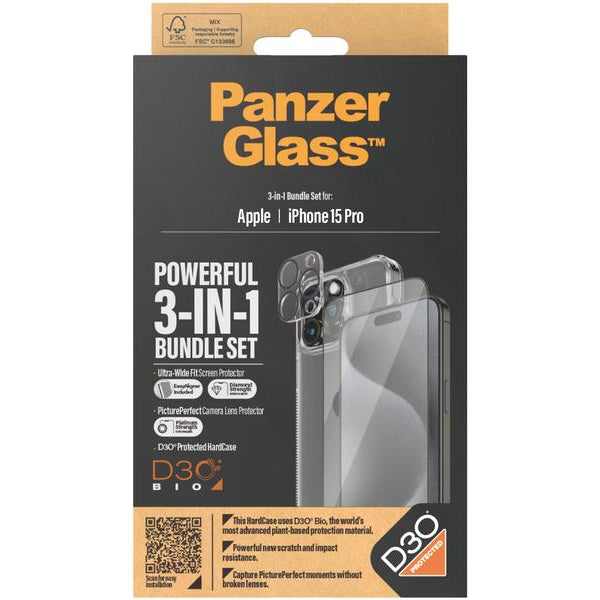 Panzerglass 3-in-1 Bundle iPhone 15 Pro