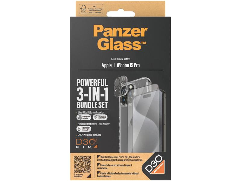 Panzerglass 3-in-1 Bundle iPhone 15 Pro