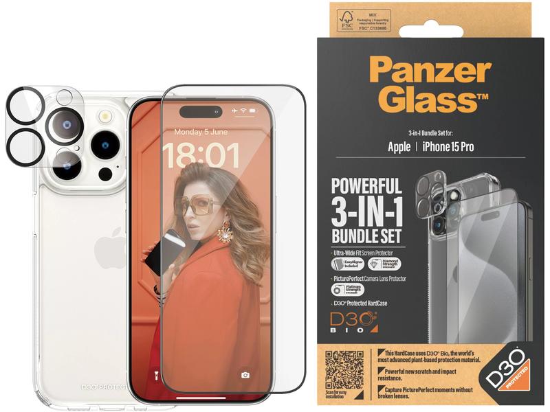 Panzerglass 3-in-1 Bundle iPhone 15 Pro