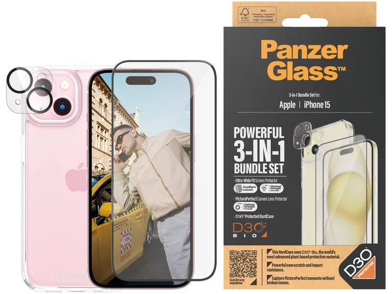 Panzerglass 3-in-1 Bundle iPhone 15