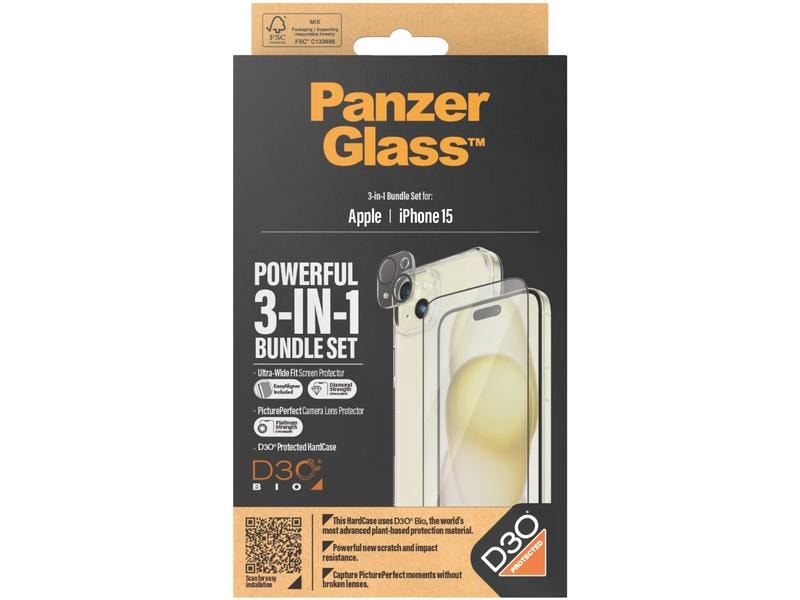 Panzerglass 3-in-1 Bundle iPhone 15
