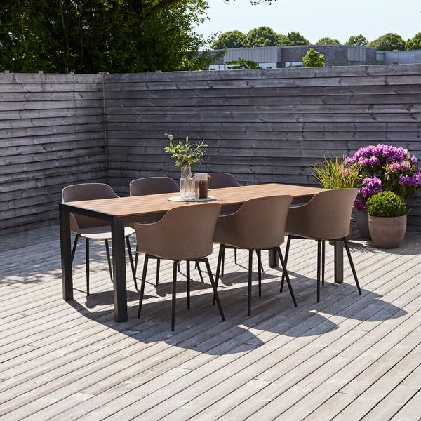 Schou Tisch Noah, 205 x 90 cm, Schwarz/Teak