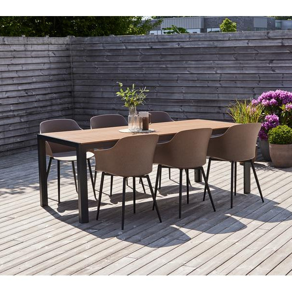Schou Tisch Noah, 205 x 90 cm, Schwarz/Teak