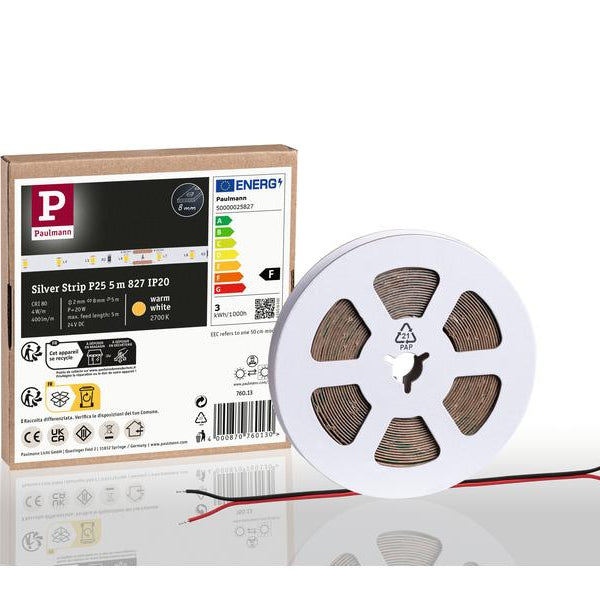 Paulmann Pro LED Strip Silver P25 827 5m 20W 400 lm/m 60LEDs/m 2700K