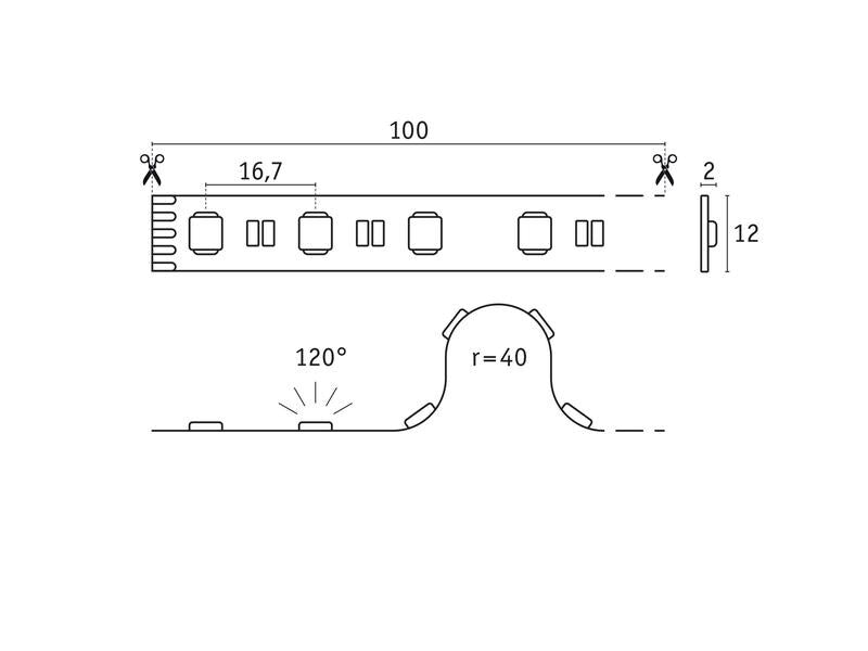 Paulmann Pro LED Strip Silver P25 830 5m 75W 300 lm/m 60LEDs/m RGBW