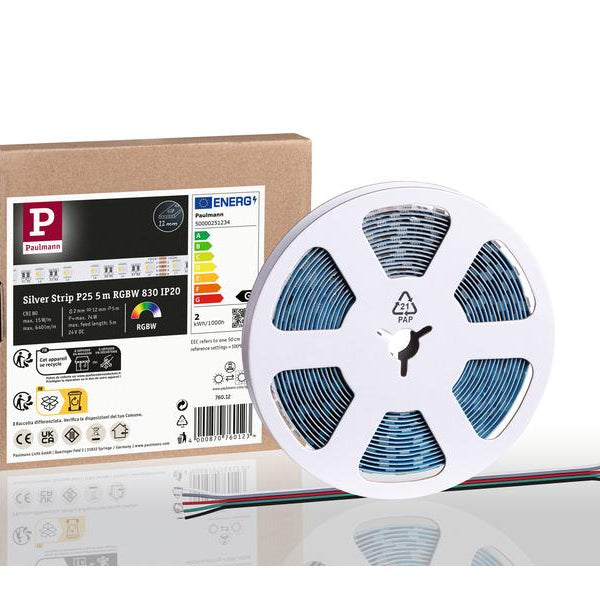 Paulmann Pro LED Strip Silver P25 830 5m 75W 300 lm/m 60LEDs/m RGBW