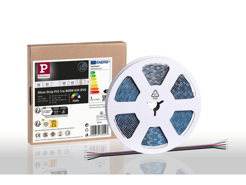 Paulmann Pro LED Strip Silver P25 830 5m 75W 300 lm/m 60LEDs/m RGBW