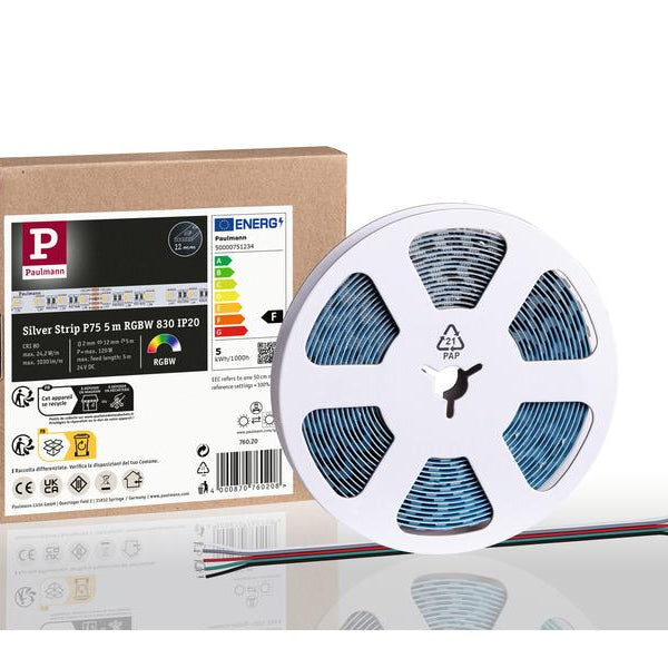 Paulmann Pro LED Strip Silver P75 830 5m 121W 700 lm/m 84LEDs/m RGBW