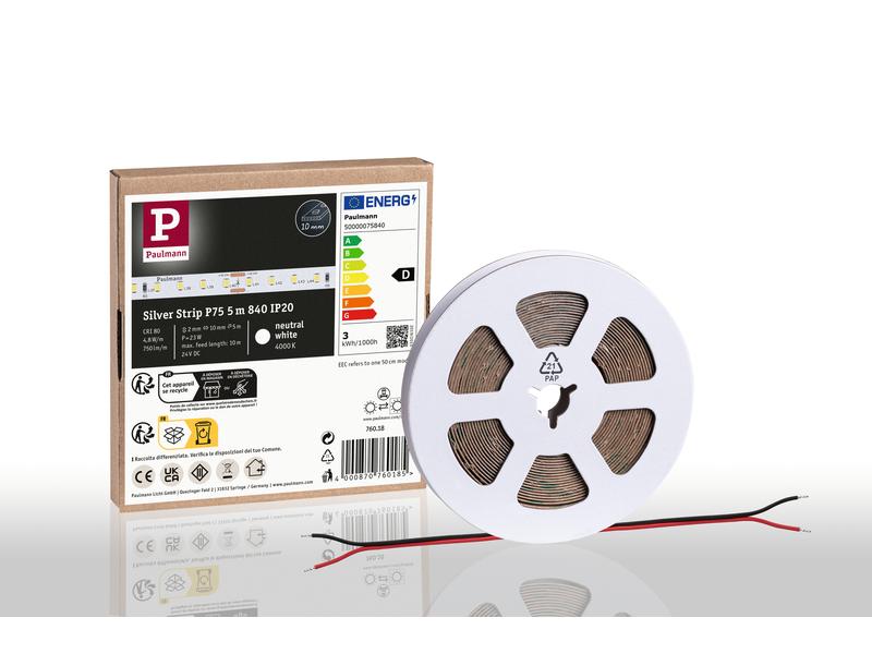 Paulmann Pro LED Strip Silver P75 840 5m 23W 750 lm/m 96LEDs/m 4000K
