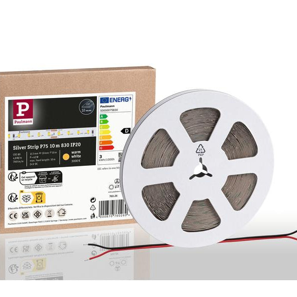 Paulmann Pro LED Strip Silver P75 830 10m 42W 700 lm/m 96LEDs/m 3000K