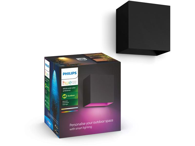 Philips Hue White &amp; Color Ambiance Outdoor Resonate Wandl. Schwarz