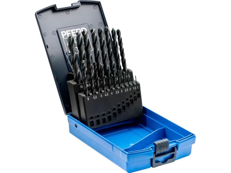 Pferd HSSG-Spiralbohrer-Set 19-tlg. Stahl N DIN 338