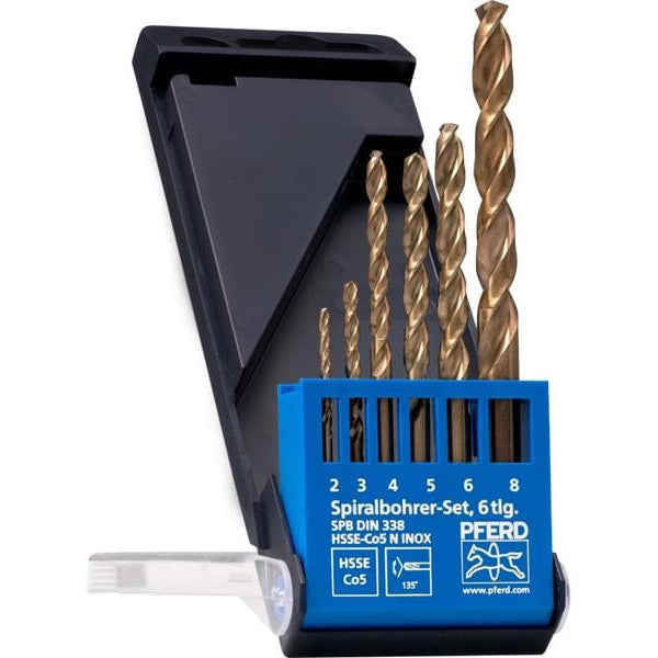 Pferd HSSE-Spiralbohrer-Set 6-tlg. INOX N DIN 338