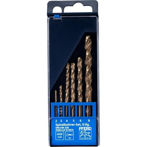 Pferd HSSE-Spiralbohrer-Set 6-tlg. INOX N DIN 338