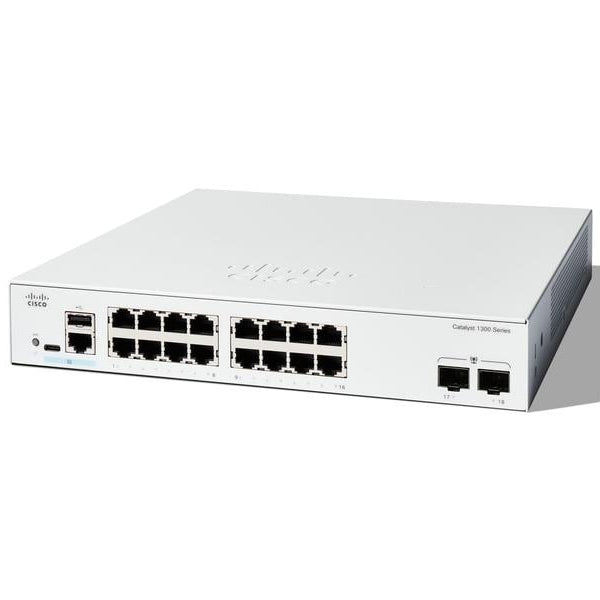Cisco PoE+ Switch Catalyst C1300-16P-2G 18 Port