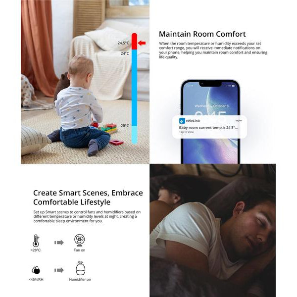 SONOFF Zigbee Temperatur- und Feuchtigkeitssensor SNZB-02P DC 3 V