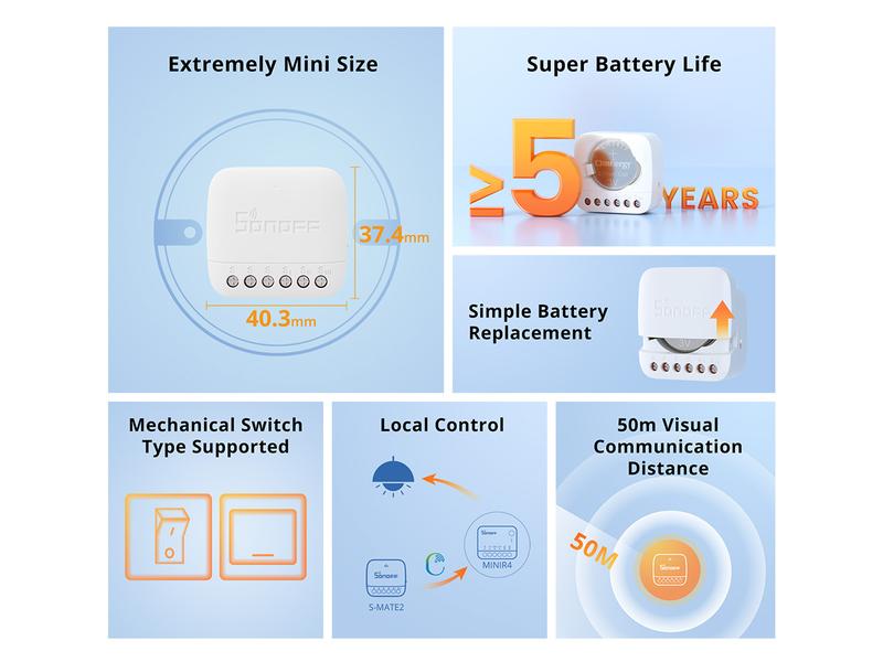 SONOFF WLAN-Schaltaktor S-MATE2 DC 3 V