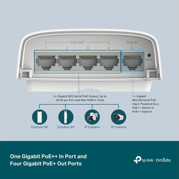 TP-Link PoE+ Switch Outdoor SG2005P-PD 5 Port