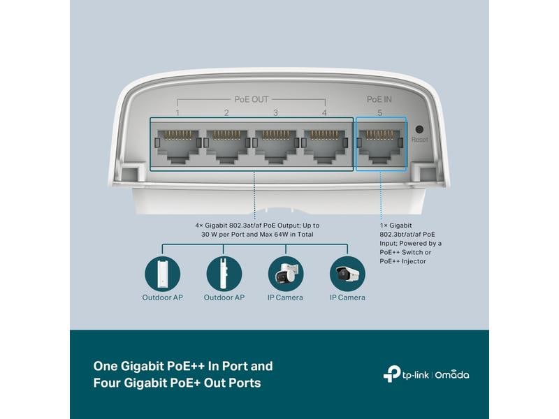 TP-Link PoE+ Switch Outdoor SG2005P-PD 5 Port