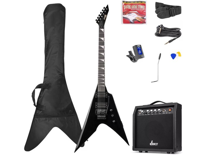 MAX E-Gitarre GigKit Rock Style Schwarz