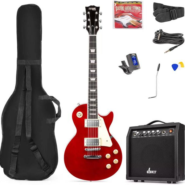 MAX E-Gitarre GigKit LP Style Rot